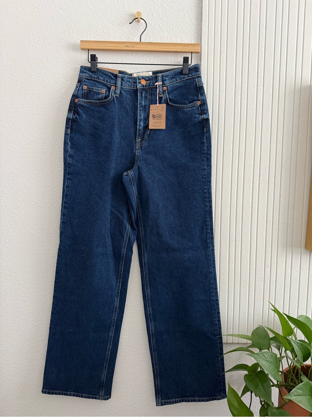 Boden High Rise Wide Straight Leg Dark Wash Jeans